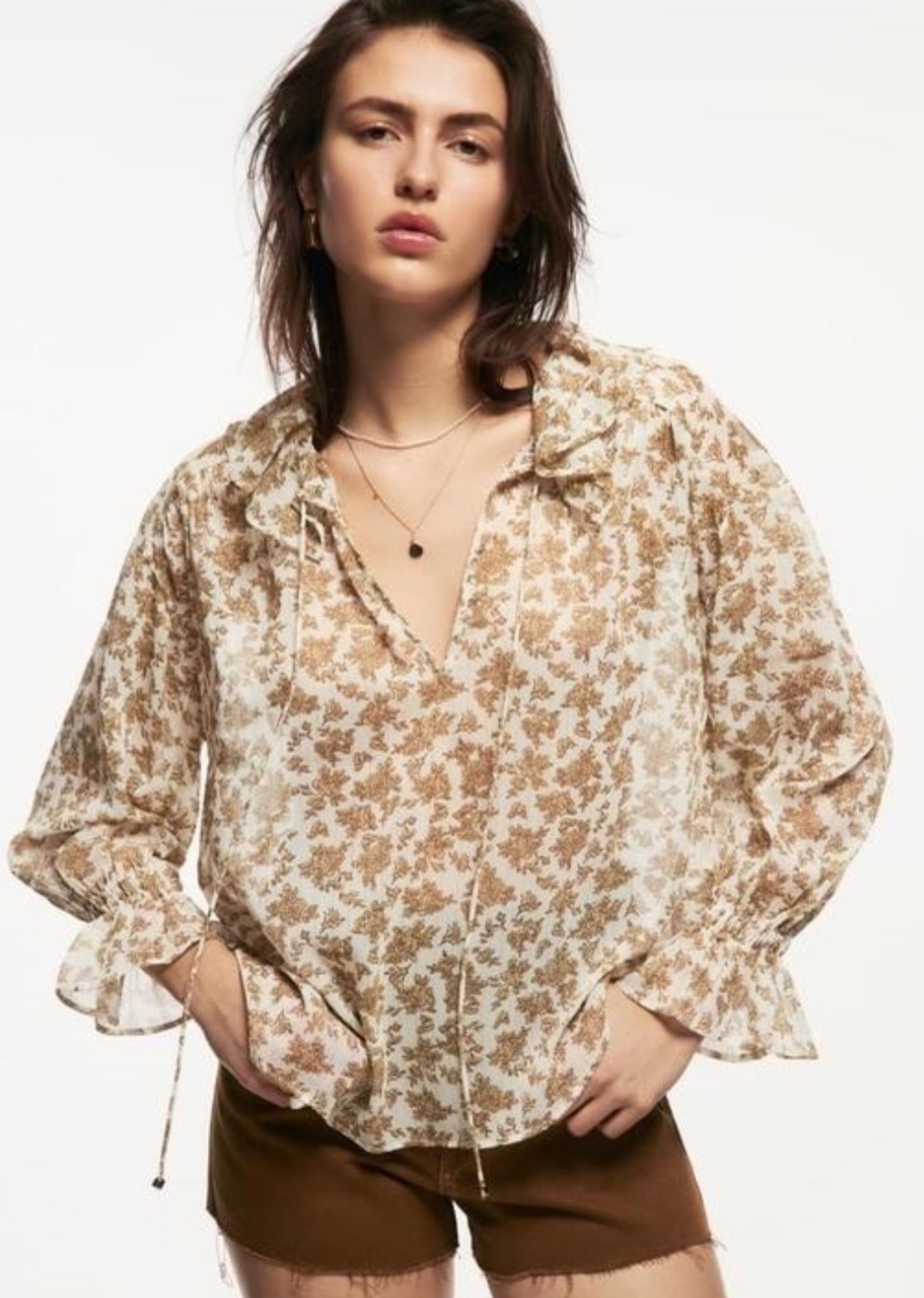 Ruffle Print Blouse