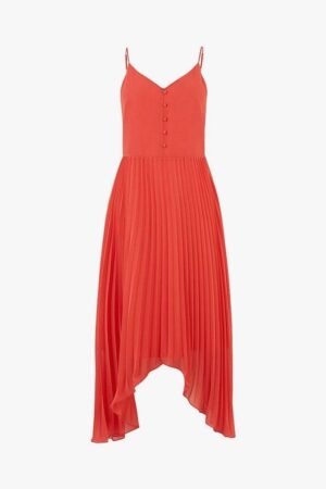 Pleated Sleeveless Midi Dress