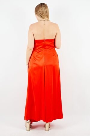 Karen Millen Satin Back Crepe Halter Maxi Dress