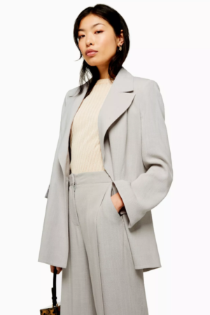 Linen Wide Leg Trouser And Slouch Blazer Suit Set