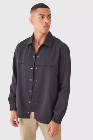 Long Sleeve Ripstop Popper Overshirt