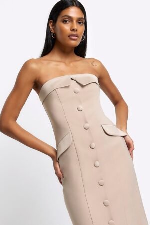 Tux Bandeau Midi Dress