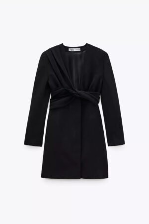 Draped Front Blazer Dress