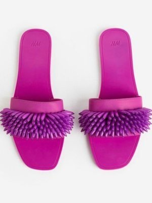 Purple beaded slides