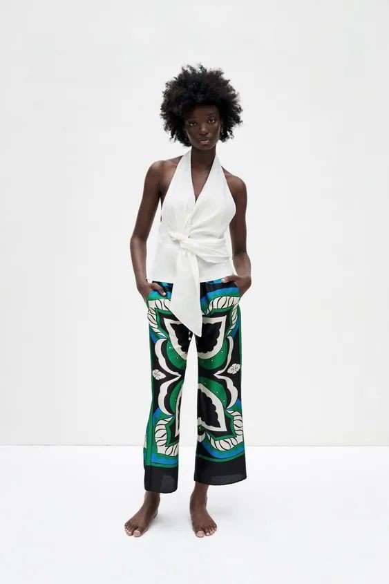 Printed Satin Pant