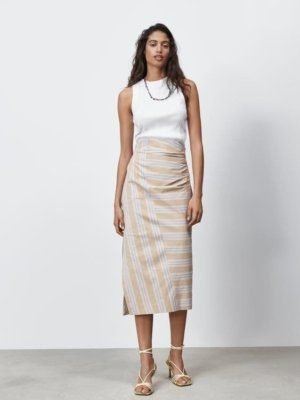 Stripe Side Split Skirt