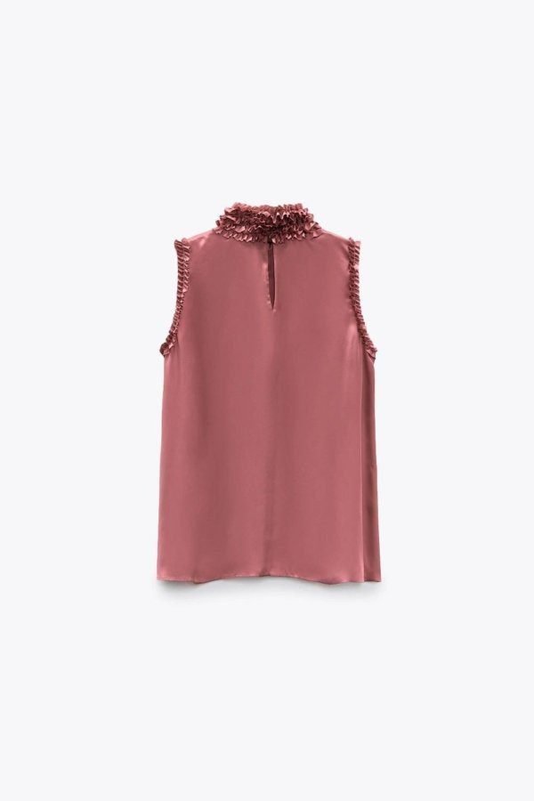 Satin Ruffle Top