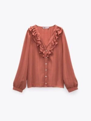 Ruffle Rust Shirt