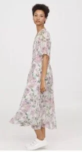 Floral Button Dress-H&M