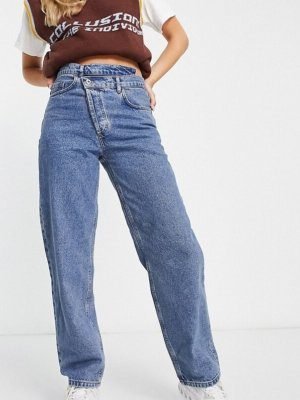 x014 90s  dad jeans with stepped waistband