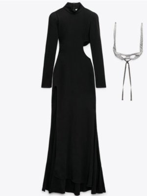 Cut Out Maxi Dress With Mask