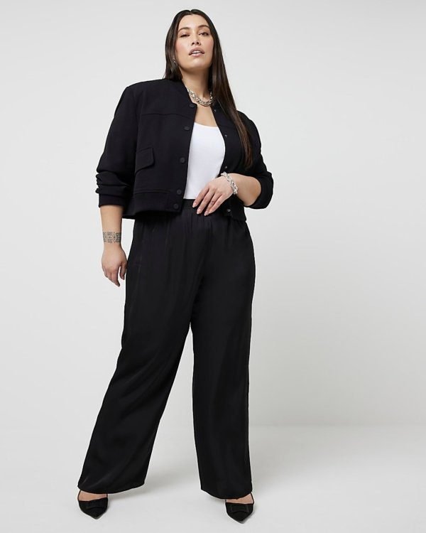 River Island Pull On Satin Plus size Wide Leg Trouser