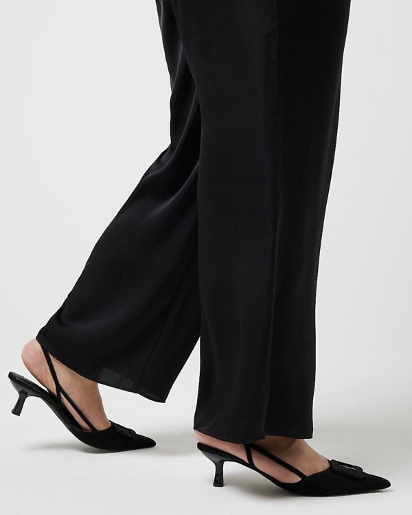 River Island Pull On Satin Plus size Wide Leg Trouser