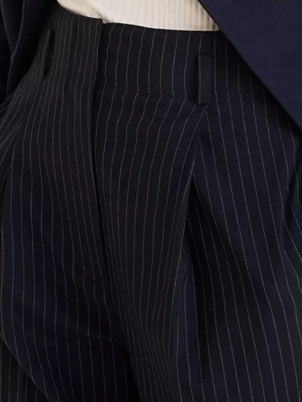 Navy pinstripe pants