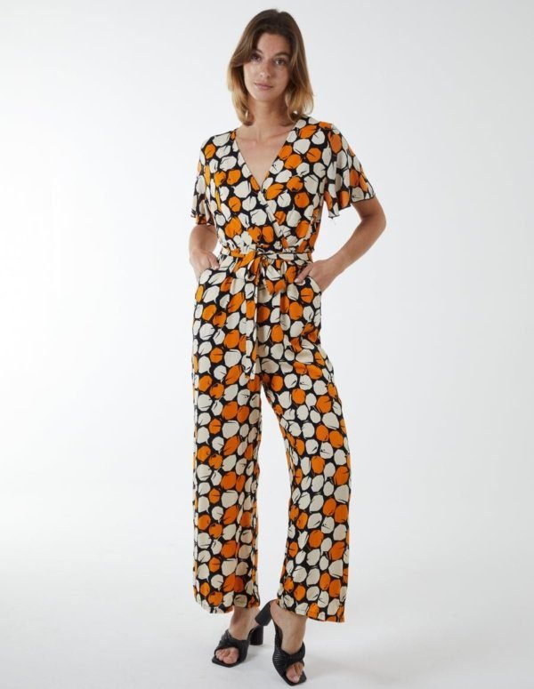 Abstract Honeycomb Cross Over Jumpsuit