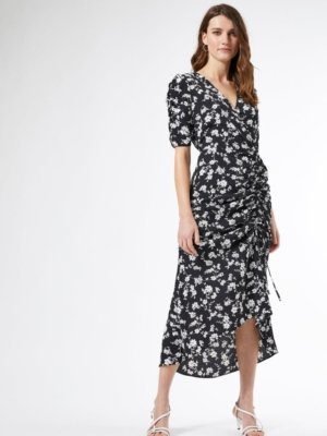 Ruched floral dress