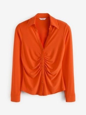 Ruched Front Long Sleeve Shirt