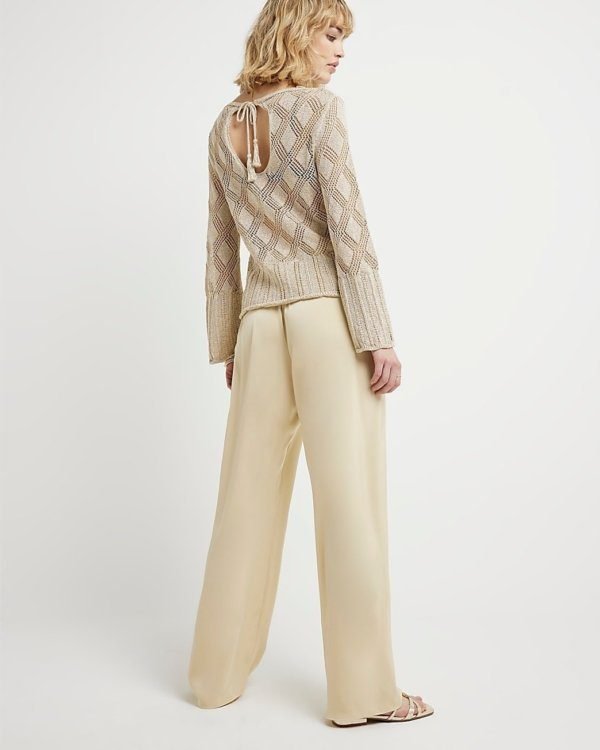 Pull On Satin Wide Leg Trousers