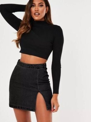 Missguided Single Split Mini Skirt