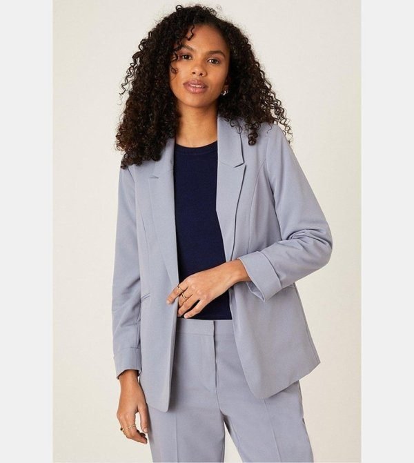 Turnback Cuff Blazer And Pant Set