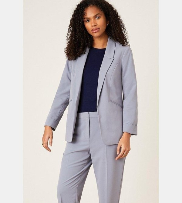 Turnback Cuff Blazer And Pant Set