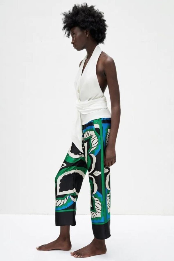 Printed Satin Pant