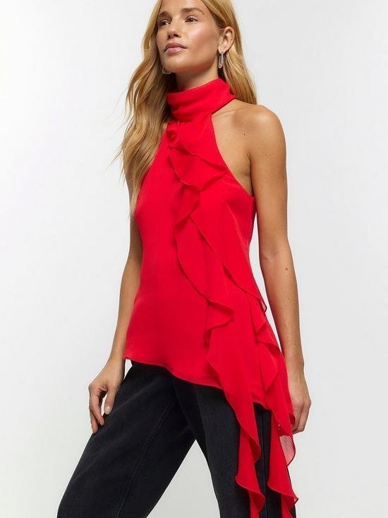 River Island Frill Detail Halterneck Top