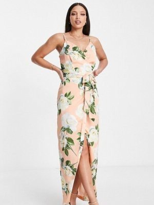 Tall Satin Wrap Maxi Dress