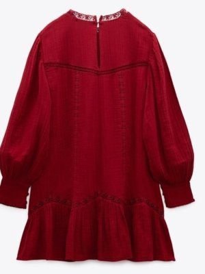 Burgundy Smock Dress