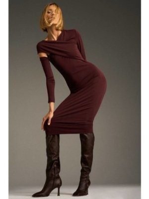 Asymmetric Maron Dress