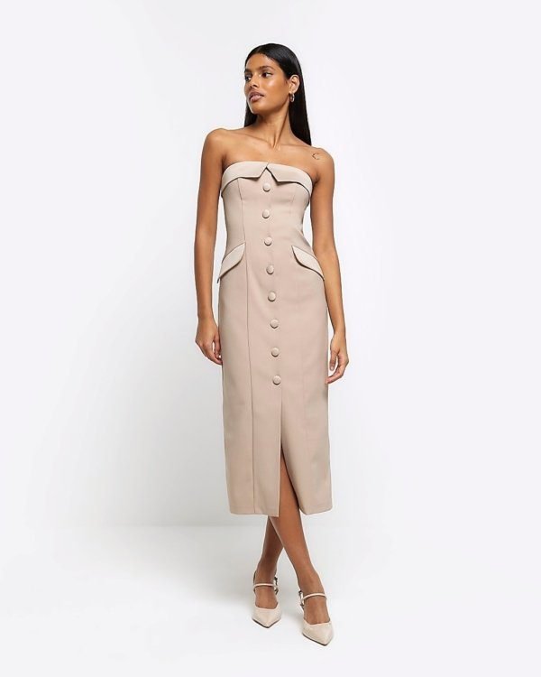 Tux Bandeau Midi Dress