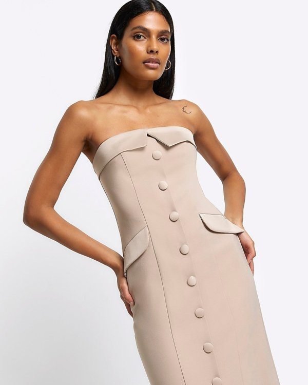 Tux Bandeau Midi Dress