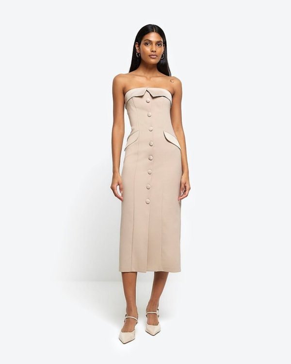 Tux Bandeau Midi Dress