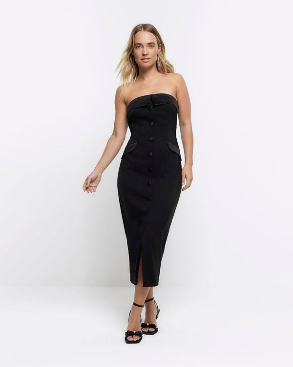 Tux Bandeau Midi Dress