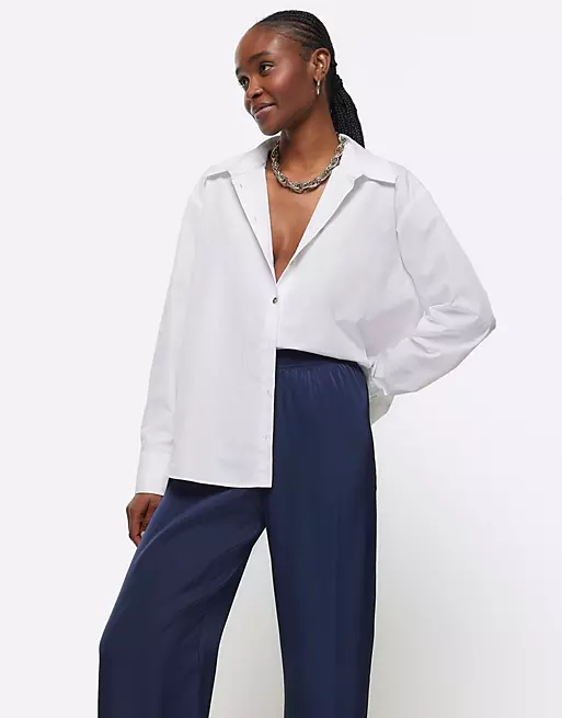 Pull On Satin Wide Leg Trousers