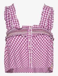 Adalhia Gingham smock Top