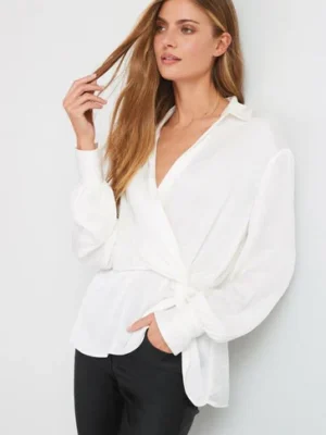 Twist Front Satin shirt