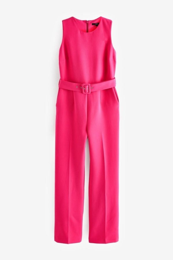 Belted Wide Leg Jumpsuit