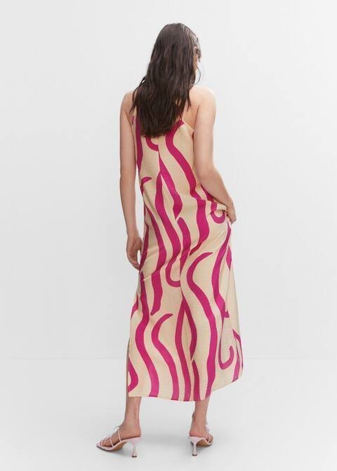 Mango printed cut out detail dress