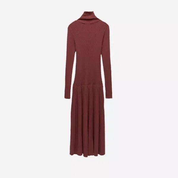 Stretch Pleated Knit Dress