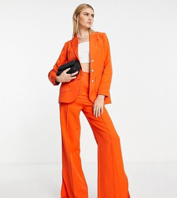 Split Hem Trouser In Orange