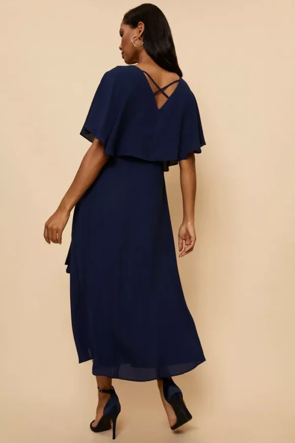 Angel Sleeve Wrap Dress