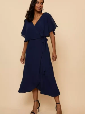 Angel Sleeve Wrap Dress