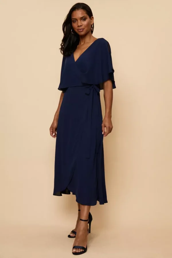 Angel Sleeve Wrap Dress