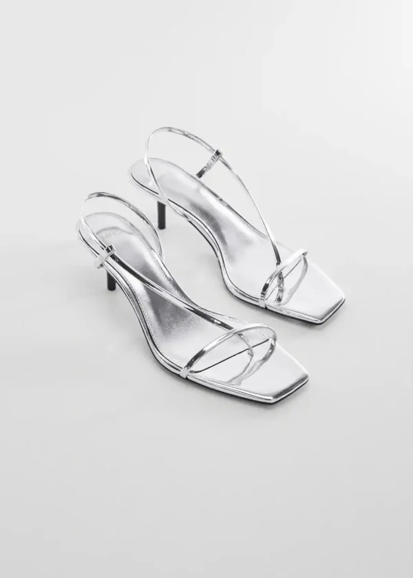 Metallic Strappy Silver Sandal