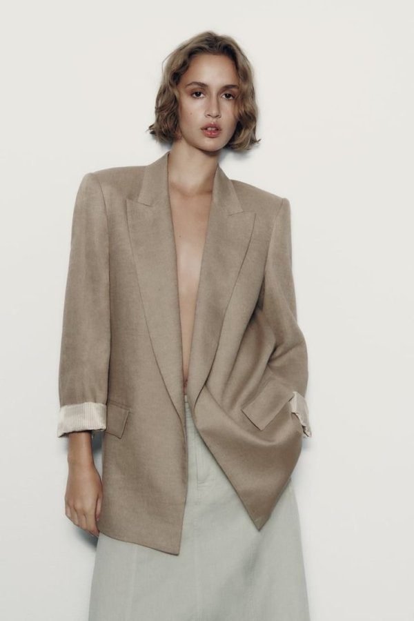 100% Linen Long Line Blazer