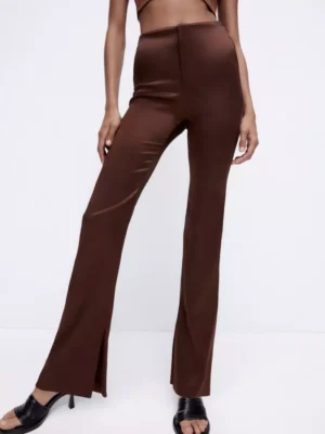 Satin Split Hem Pant