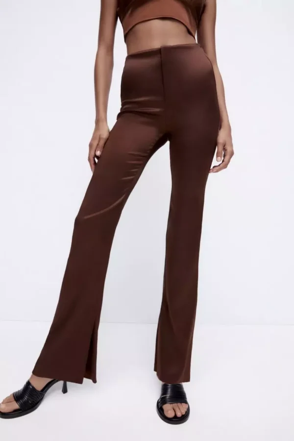 Satin Split Hem Pant