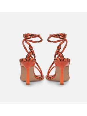 FAUX SNAKE PRINT STRAPPY HEEL