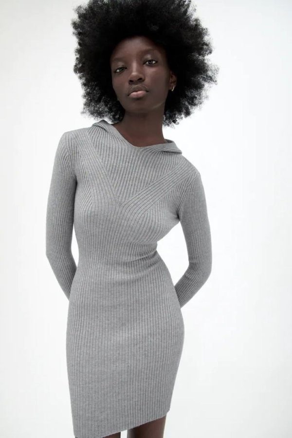 Knit Hoodie Dress